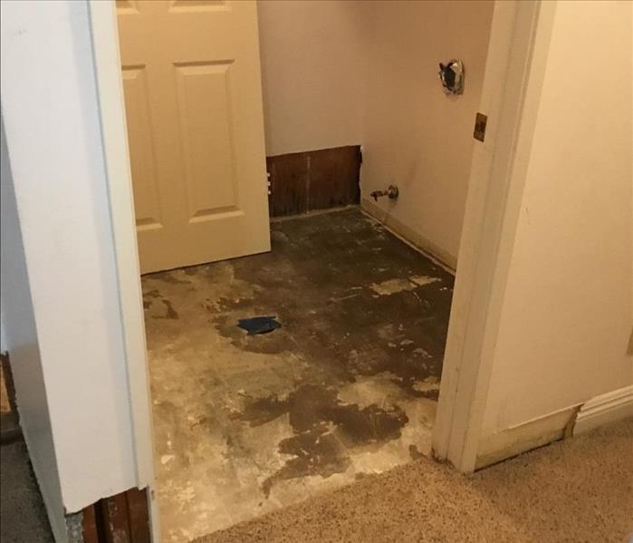 laundry room but floor is removed 